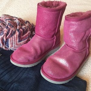 Pink glittery UGG boots